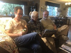 Ben Dorrough; Ruth Bennett McDougal Dorrough; Dan Dorrough; looking at Sarah s photo books; 2315 South 124th St Burien, wa 96168, WA